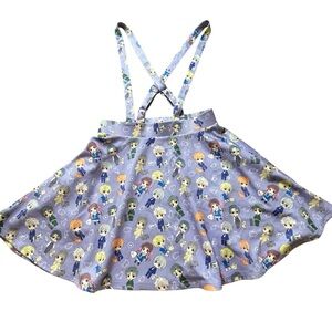Fruit Basket Chibi Characters Suspender Skirt Womens Medium Purple Hot Topic